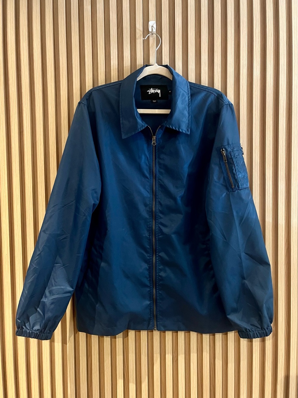 Stüssy Flight Satin Coach Jacket Navy Blue Men’s M